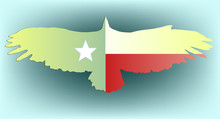Retro Eagle With Texas Flag