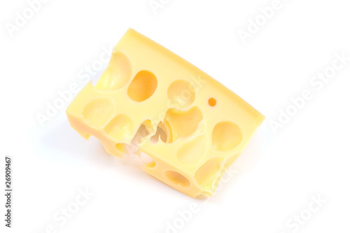 véritable emmenthal bio Suisse sur fond blanc Poster Mural XXL