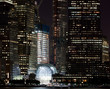Financial District Manhattan at Night over Hudson river