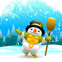 Wall Mural - snowman character