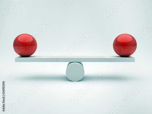Two spheres in equilibrium