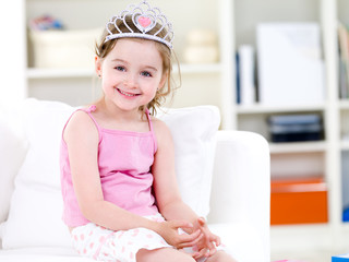 Wall Mural - Little princess with smile in crown