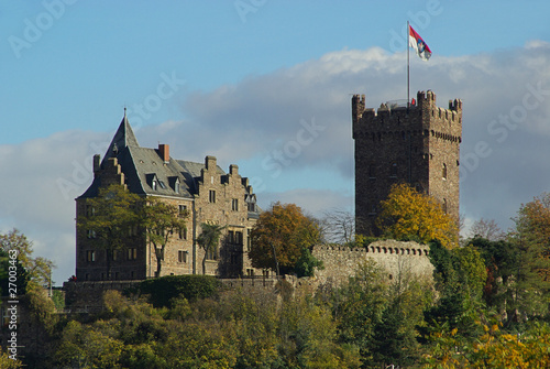 Obraz na płótnie canvas trzyczęściowy "tryptyk" Bingen burg klopp - bingen castle beat 02