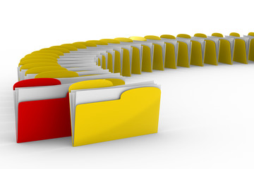 Wall Mural - computer folder on white background. Isolated 3d image