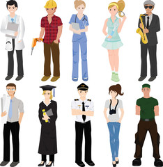 Wall Mural - Professional workers collage