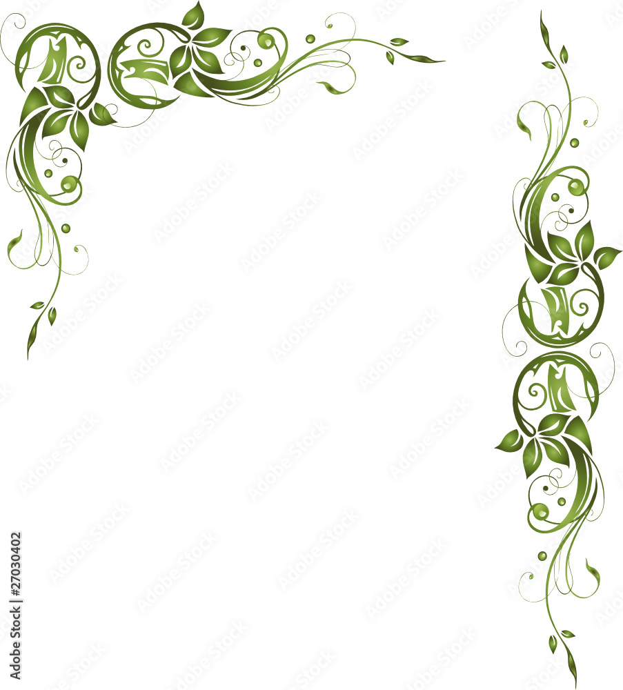 Stock-Vektorgrafik „Blumen, Blüten, Blätter, Laub, Ranke, flora ...