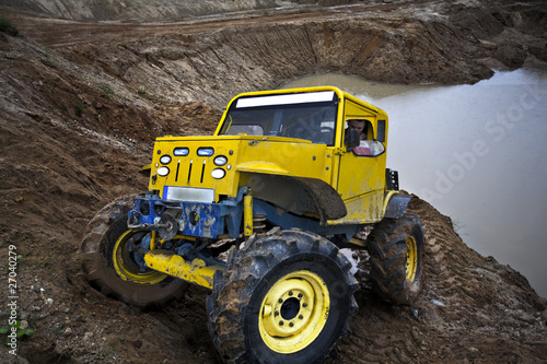 Naklejka na meble Off road truck in trial competition