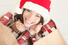 Beautiful Woman Christmas Shopping