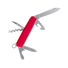 Red Swiss Knife Isolated Over White