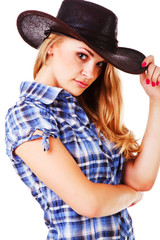 Charming lady in cowboy hat