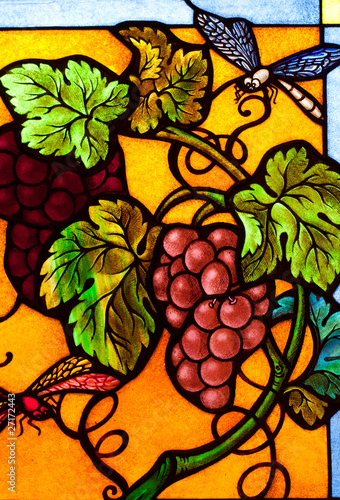 Naklejka na kafelki Colorful colorful glass in the church.