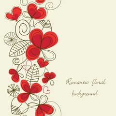 Poster - Flower love seamless background
