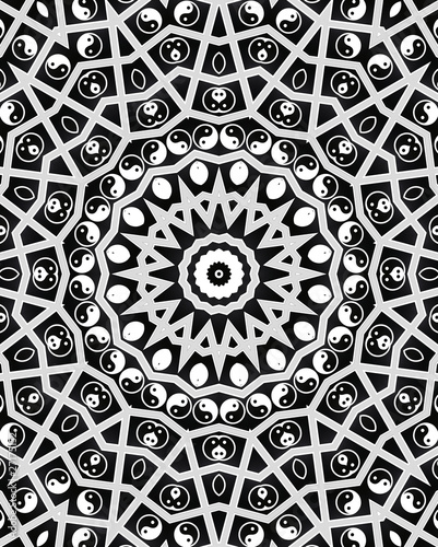 Board z aluminiowym obramowaniem Yin yang roh mandala