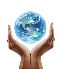 hand holding earth