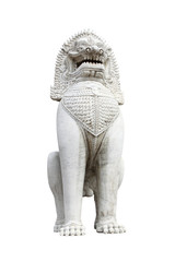 White stone lion.