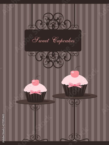 Naklejka - mata magnetyczna na lodówkę cupcake design