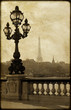 Lamppost on the bridge of Alexandre III in Paris, France