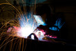 © Gordon Saunders - Welder constructs steel box section