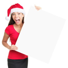 Christmas Blank Sign Woman