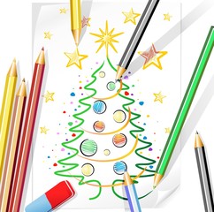 Natale Disegno a Matita-Christmas Pencil Hand Drawing-2-Vector