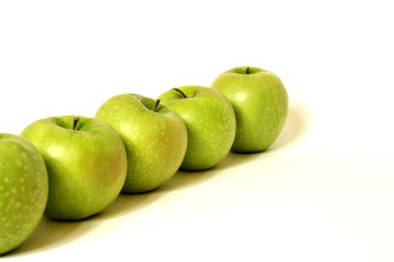 Wall Mural - Fresh apples on white background