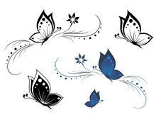 Butterflies With A Flower Pattern