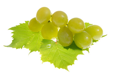 Wall Mural - Green grapes isolated