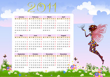 Calendar With Flower Fairy