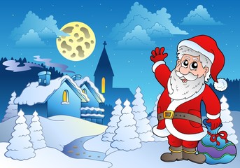 Santa Claus near small village 2