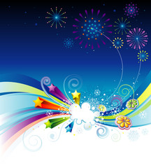 Aufkleber - Vector illustration of holiday eve celebration background.