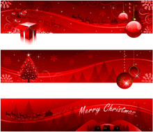 Red Christmas Banners