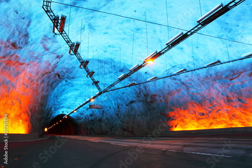 Obraz na płótnie canvas Tunel lærdal w Norwegii, najdłuższy tunel drogowy na świecie