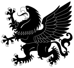 Wall Mural - Standing heraldic griffin