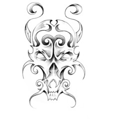Papier Peint - Sketch of tattoo art, monster