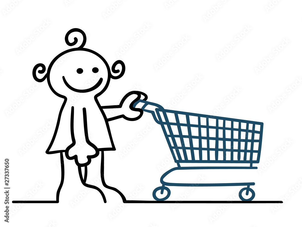 Figur Mit Einkaufswagen Stock Gamesageddon