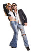 © totti - sexy couple posing on white background