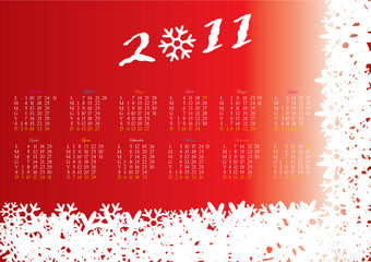 Calendario 2011 blu con neve