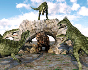 Plakat płaz pustynia dinozaur gad muzeum