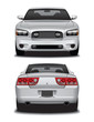 Modern Car Front and Rear, Silver
