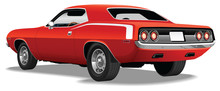 Red 1970's Muscle Car