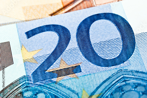 Obraz na płótnie canvas dwuczęściowy "dyptyk" Dwadzieścia euro rachunku