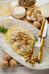 Poster - nuts ravioli with parmesan cheese-ravioli alle noci con grana