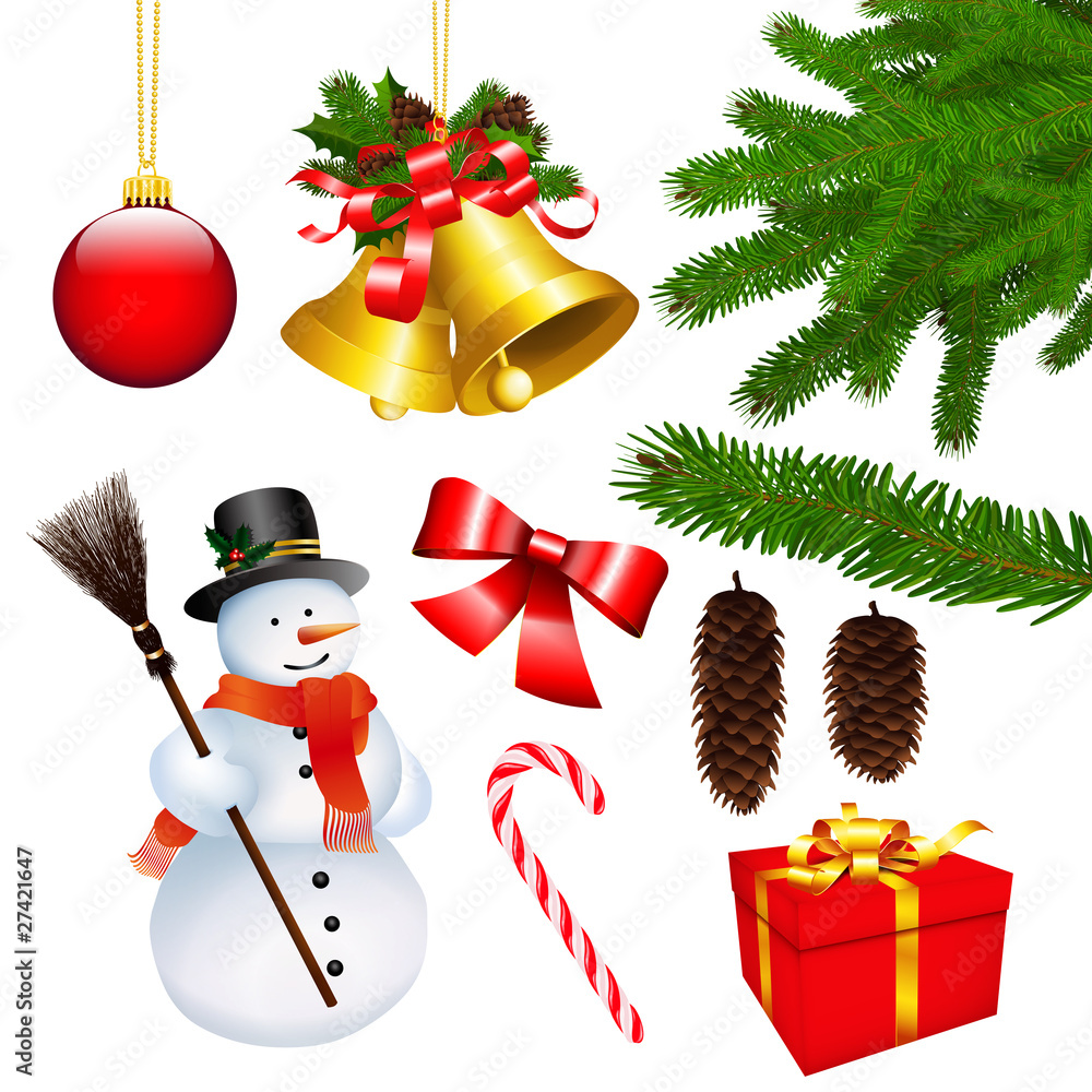 Weihnachten - Weihnachtliche Symbole - Set - Stock - GamesAgeddon