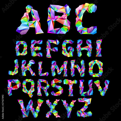 Plakat na papierze fotorealistycznym Alfabet psychodeliczny