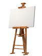 wooden easel with blank canvas isolated on white