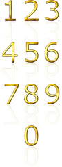 Canvas Print - 3d golden numbers with reflection