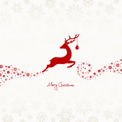 Poster - Jumping Reindeer, Christmas Ball & Snowflakes