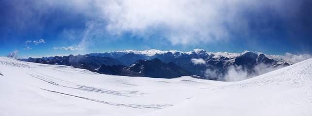 Canvas Print - Panorama snow declivity