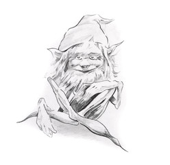 Papier Peint - Sketch of tattoo art, gnome