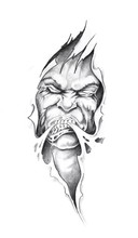 Sketch Of Tattoo Art, Monster